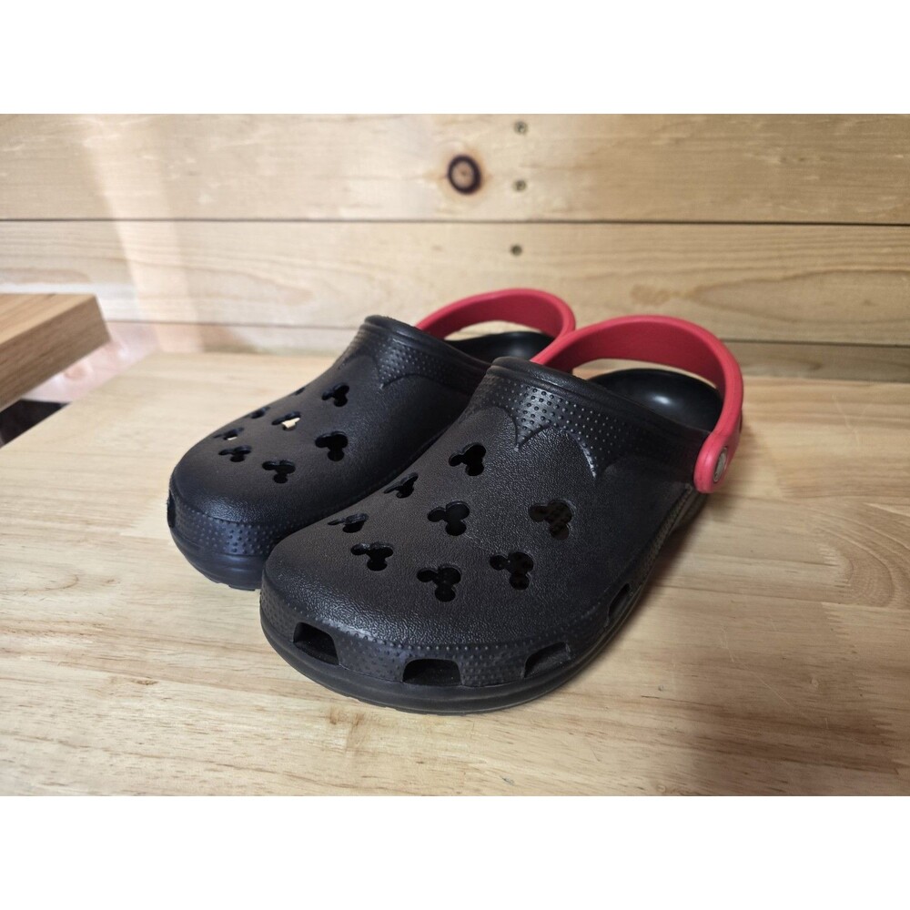 Disney Crocs Womens 6-7 Men 4-5 Black/Red Mouse Shaped